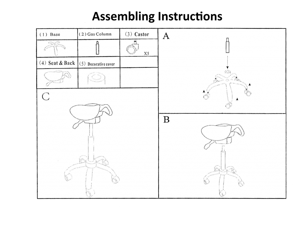 Saddle stool assembly instructions